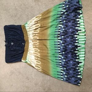 Multicolored strapless dress